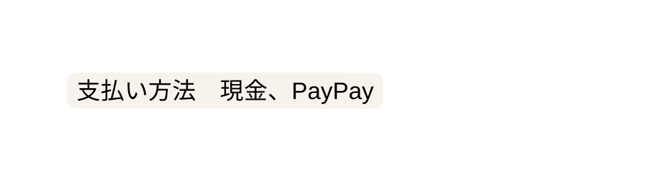 支払い方法 現金 PayPay